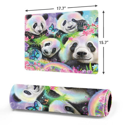 Rainbow Pandas with Butterflies by Sheena Pike Gaming Mouse Pad